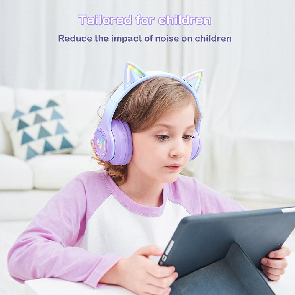 Bezdrôtové Bluetooth slúchadlá ONIKUMA B90 ​​Cat Ear, RGB svetlá, HD mikrofón