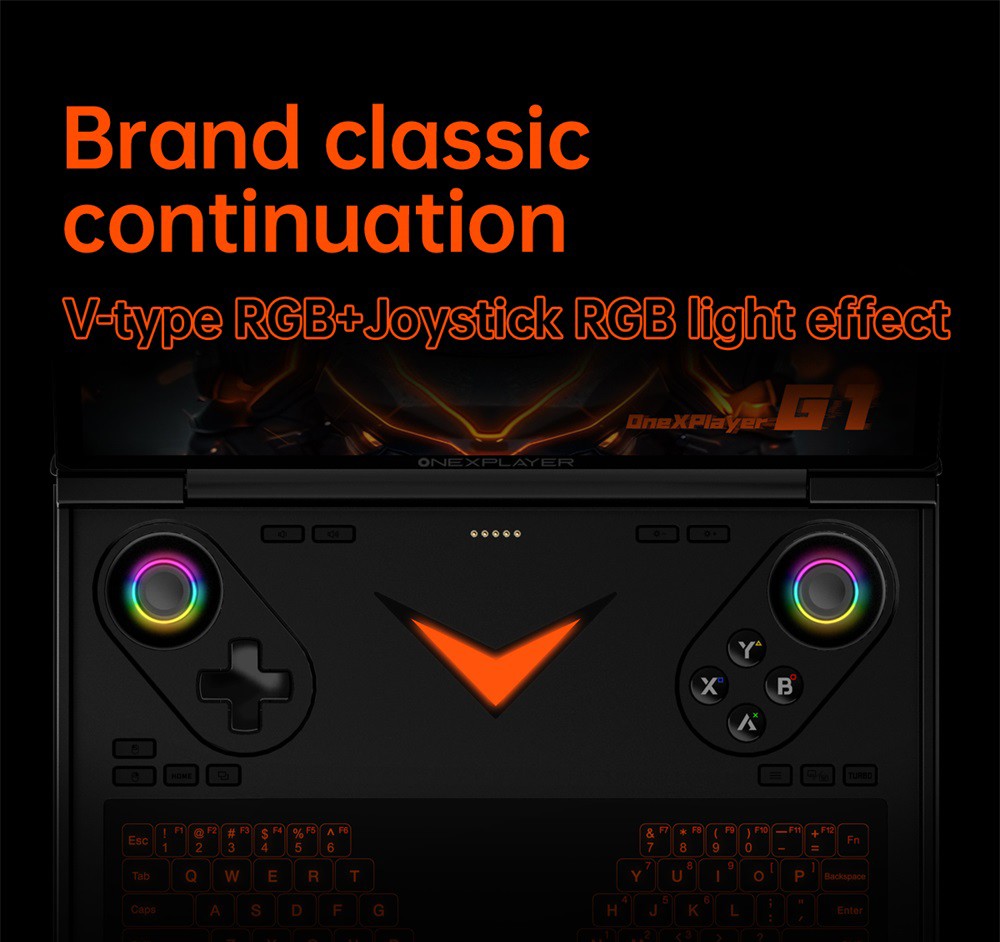 One Netbook OneXPlayer G1 Handheld Gaming PC, AMD Ryzen AI 9 HX 370 12 Cores Max 5.1GHz, 8.8'' 2560*1600 144Hz Screen, 32GB LPDDR5X 7500MHz RAM 1TB SSD, WiFi 6E, 2*USB-C, 1*USB3.2, 1*TF Card, 1* Oculink, 1*3.5mm Audio, Fingerprint Unlock - EU Plug