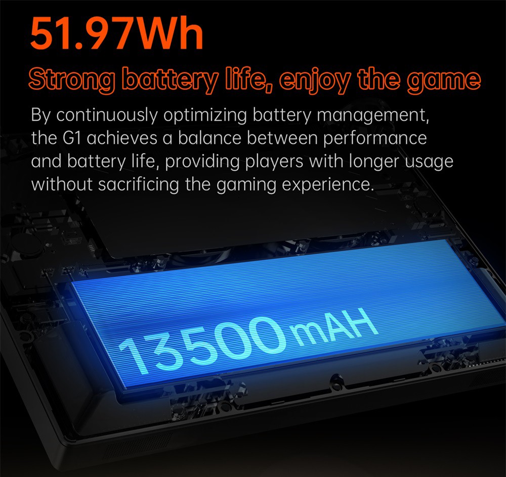 One Netbook OneXPlayer G1 Handheld Gaming PC, AMD Ryzen AI 9 HX 370 12 Cores Max 5.1GHz, 8.8'' 2560*1600 144Hz Screen, 32GB LPDDR5X 7500MHz RAM 1TB SSD, WiFi 6E, 2*USB-C, 1*USB3.2, 1*TF Card, 1* Oculink, 1*3.5mm Audio, Fingerprint Unlock - EU Plug