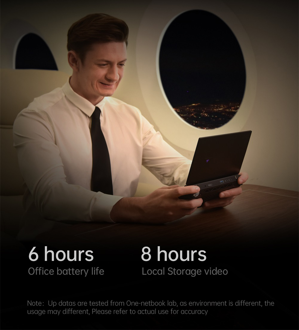One Netbook OneXPlayer G1 Handheld Gaming PC, AMD Ryzen AI 9 HX 370 12 Cores Max 5.1GHz, 8.8'' 2560*1600 144Hz Screen, 32GB LPDDR5X 7500MHz RAM 2TB SSD, WiFi 6E, 2*USB-C, 1*USB3.2, 1*TF Card, 1* Oculink, 1*3.5mm Audio, Fingerprint Unlock - EU Plug