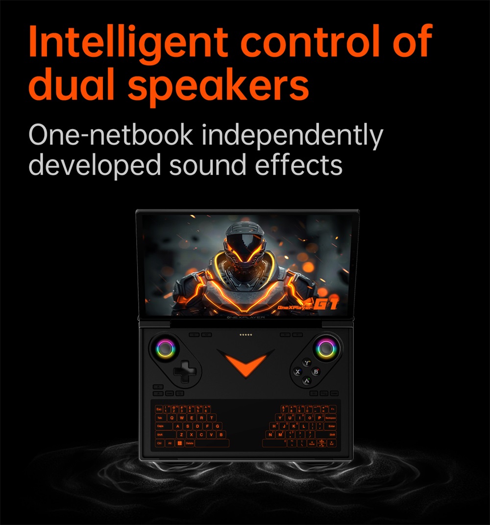One Netbook OneXPlayer G1 Handheld Gaming PC, AMD Ryzen AI 9 HX 370 12 Cores Max 5.1GHz, 8.8'' 2560*1600 144Hz Screen, 64GB LPDDR5X 7500MHz RAM 2TB SSD, WiFi 6E, 2*USB-C, 1*USB3.2, 1*TF Card, 1* Oculink, 1*3.5mm Audio, Fingerprint Unlock - EU Plug