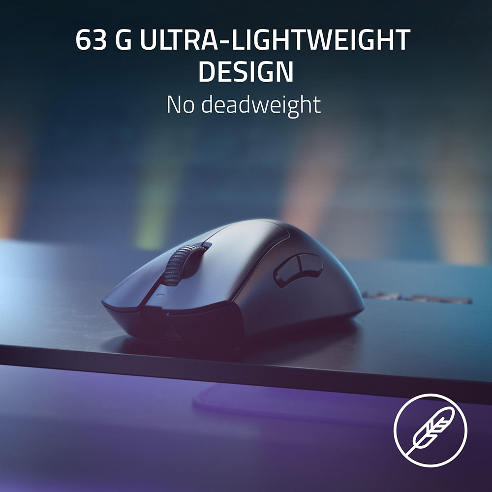 Razer DeathAdder V3 Pro Wireless Gaming Mouse, 30K DPI Optical Sensor, 8 Programmable Buttons, Up to 90 Hours Battery Life - White