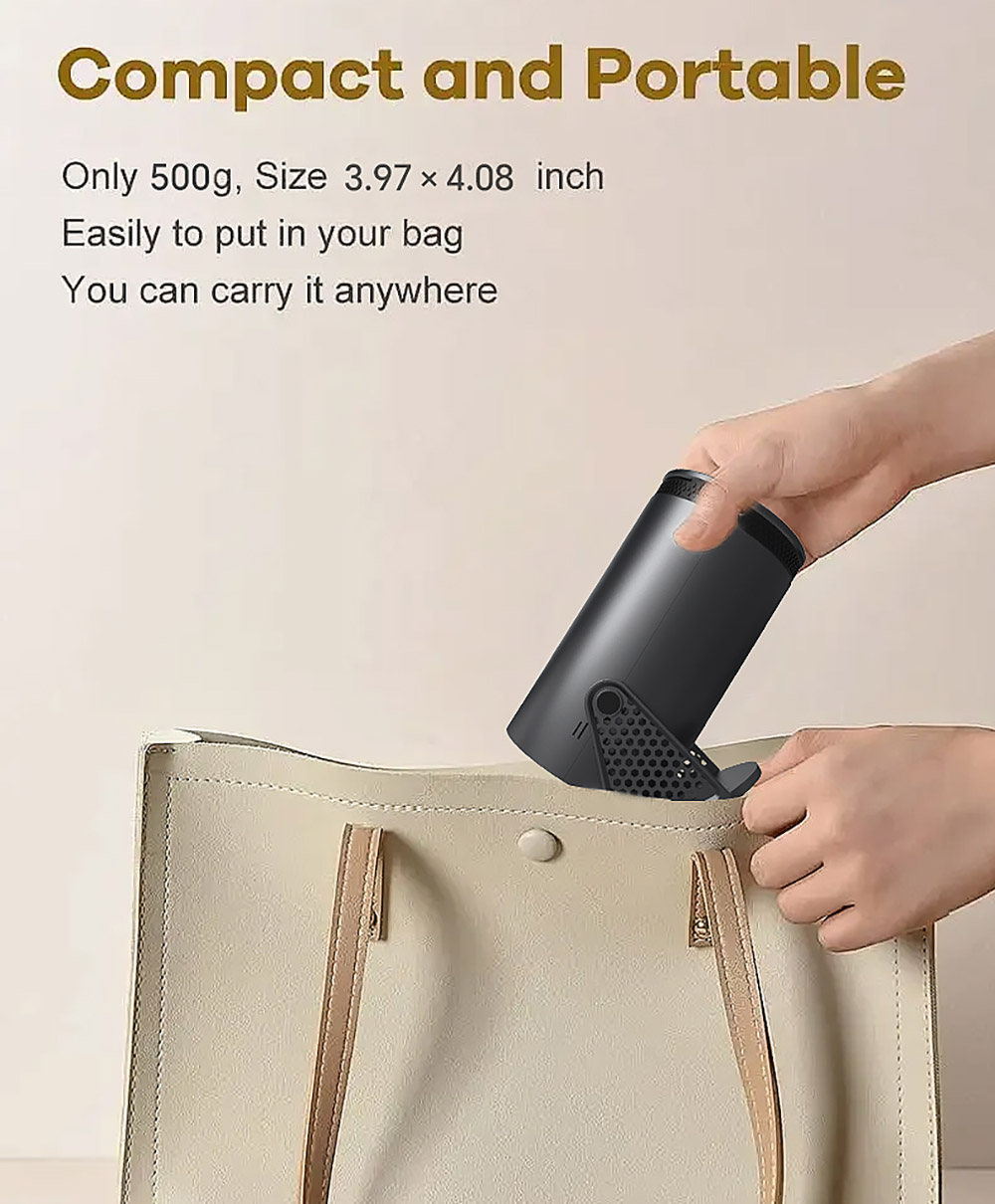 T8 Pro Projector, Ultra Fast Wireless Connection, Bluetooth5.0 4K 8K HD Android 12 WiFi, Black - EU Plug