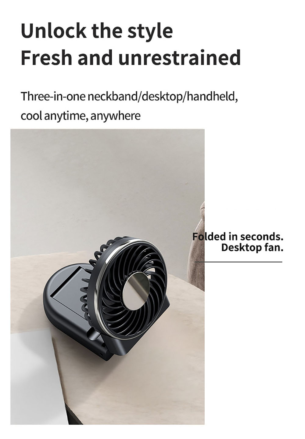 WT20 Portable Handheld Fan, Cooling, 3 Speed Wind, Digital Display, 180&deg; Adjustable, 2000mAh Battery, USB Rechargeable, Power Bank & Phone Stand, Pink