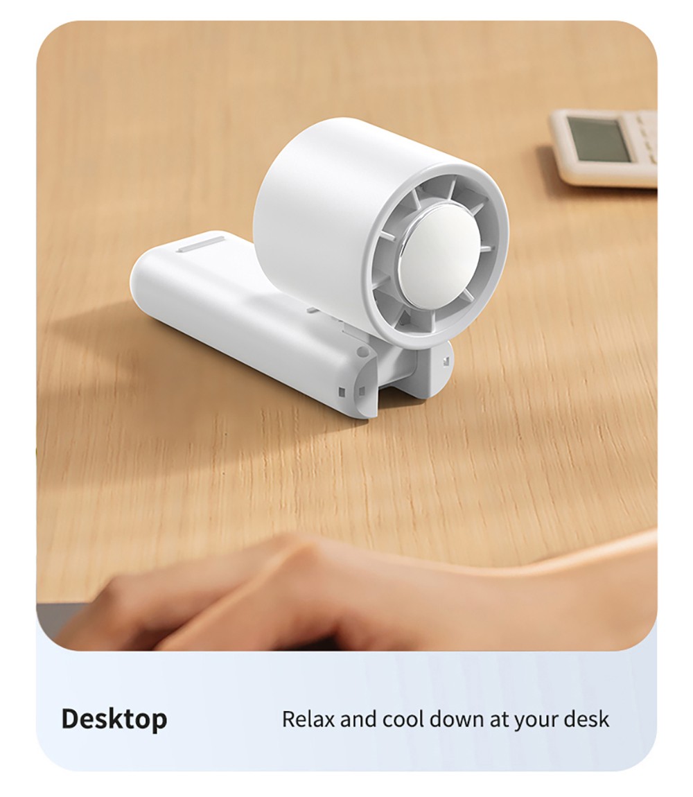 WT21 Portable Handheld Fan, Cooling, 3600mAh Battery, High-speed Motor, 180&deg; Foldable, LED Digital Display, 100-level Speed Adjustment, White