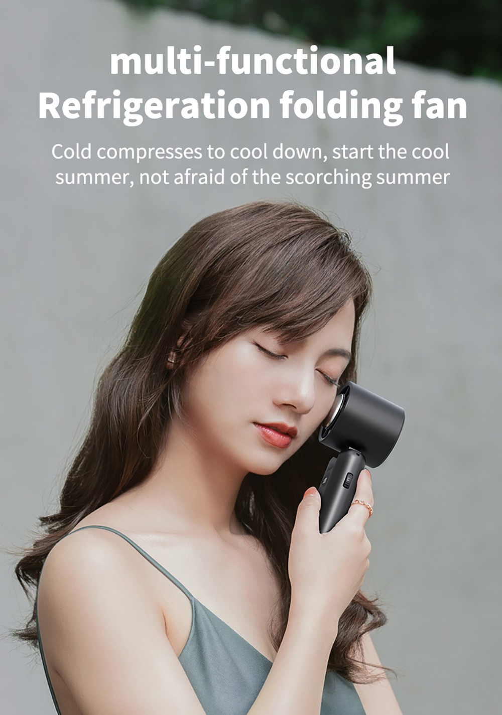 WT21 Portable Handheld Fan, Cooling, 3600mAh Battery, High-speed Motor, 180&deg; Foldable, LED Digital Display, 100-level Speed Adjustment, White