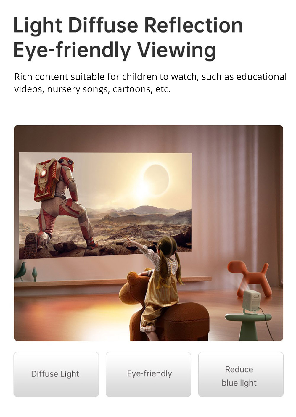 Wanbo T2 Ultra Projector, Android TV 11, 500 ANSI, Native 1080P, 120&deg; Rotating Stand, Auto Focus & Keystone Correction, Obstacle Avoidance, 45 - 140' Projection Size, Dual-band WiFi, 2*5W Speaker