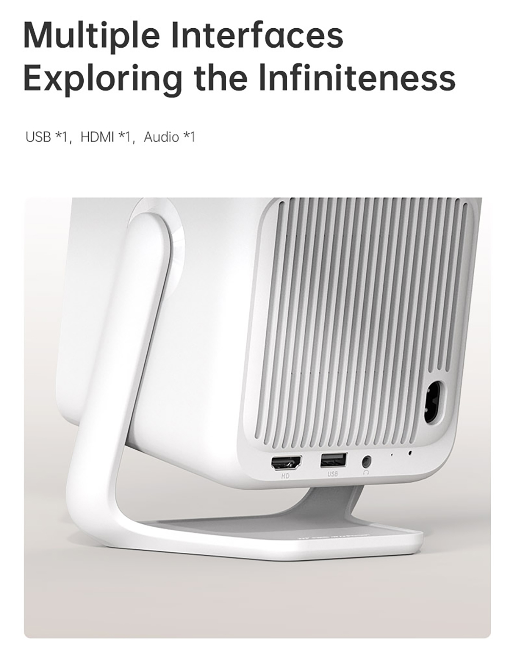 Wanbo T2 Ultra Projector, Android TV 11, 500 ANSI, Native 1080P, 120&deg; Rotating Stand, Auto Focus & Keystone Correction, Obstacle Avoidance, 45 - 140' Projection Size, Dual-band WiFi, 2*5W Speaker