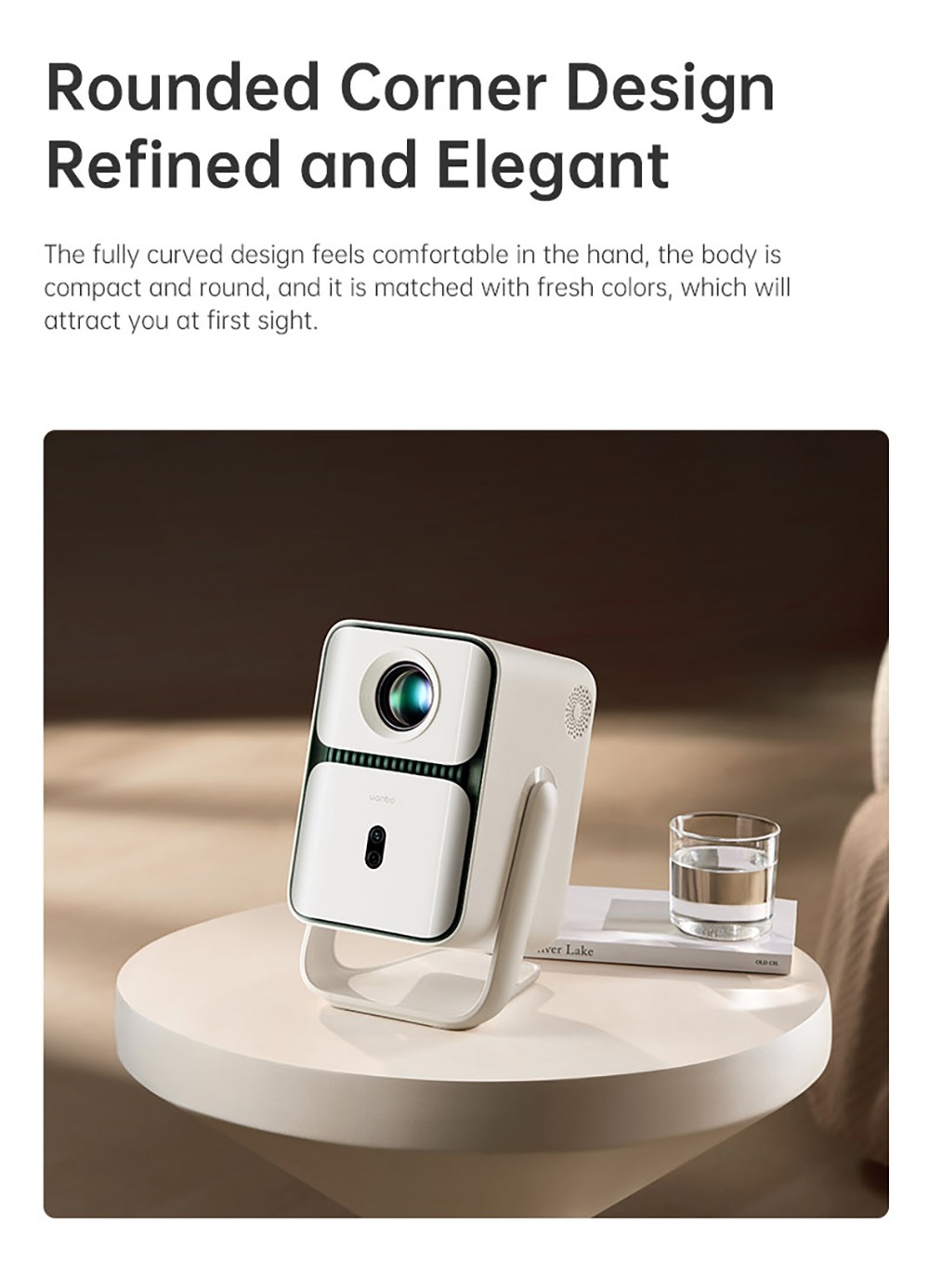 Wanbo T2 Ultra Projector, Android TV 11, 500 ANSI, Native 1080P, 120&deg; Rotating Stand, Auto Focus & Keystone Correction, Obstacle Avoidance, 45 - 140' Projection Size, Dual-band WiFi, 2*5W Speaker