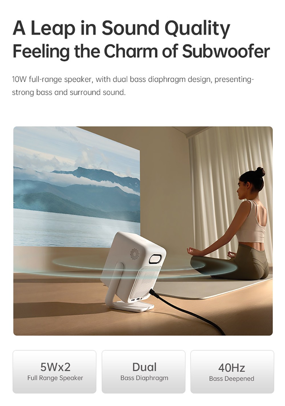 Wanbo T2 Ultra Projector, Android TV 11, 500 ANSI, Native 1080P, 120&deg; Rotating Stand, Auto Focus & Keystone Correction, Obstacle Avoidance, 45 - 140' Projection Size, Dual-band WiFi, 2*5W Speaker