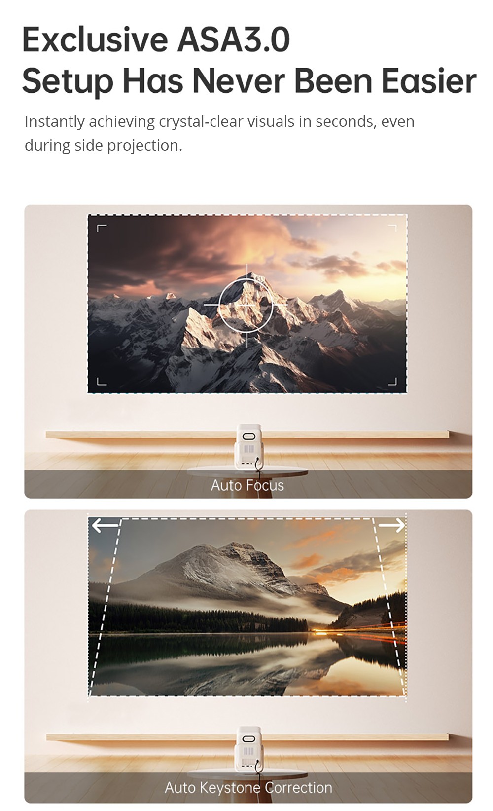 Wanbo T2 Ultra Projector, Android TV 11, 500 ANSI, Native 1080P, 120&deg; Rotating Stand, Auto Focus & Keystone Correction, Obstacle Avoidance, 45 - 140' Projection Size, Dual-band WiFi, 2*5W Speaker