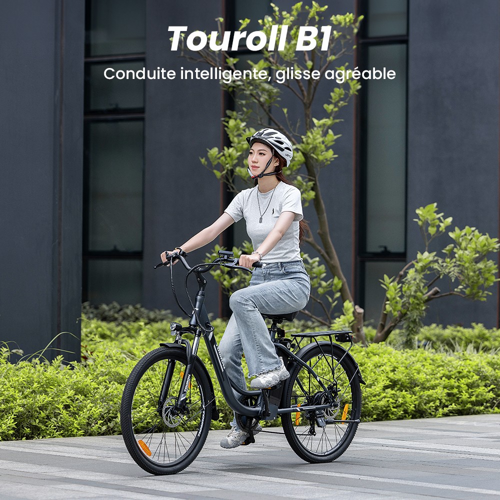 Touroll B1 V&eacute;lo de ville &eacute;lectrique, moteur 250 W, couple 45 Nm, pneu 26