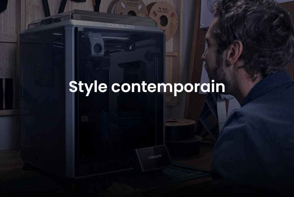 Imprimante 3D Creality K1C, vitesse maximale de 600 mm/s, cam&eacute;ra AI, buse &agrave; changement rapide, extrudeuse enti&egrave;rement en m&eacute;tal, imprime en fibre de carbone, filtre &agrave; air et mode silencieux