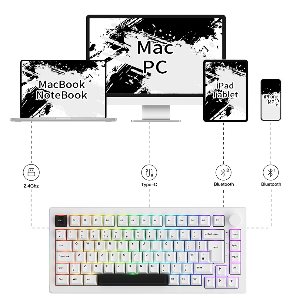 Akko 5075B Plus ISO-DE Triple-Mode Wireless Mechanical Keyboard