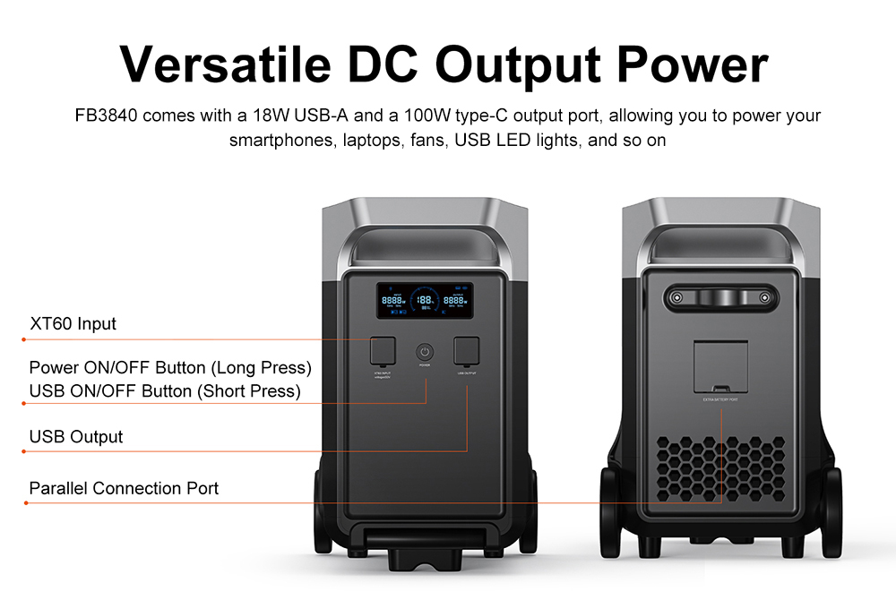 FOSSiBOT FB3840 Zusatzakkupack, 3840Wh LiFePO4 Batteriepack f&uuml;r F3600 Pro