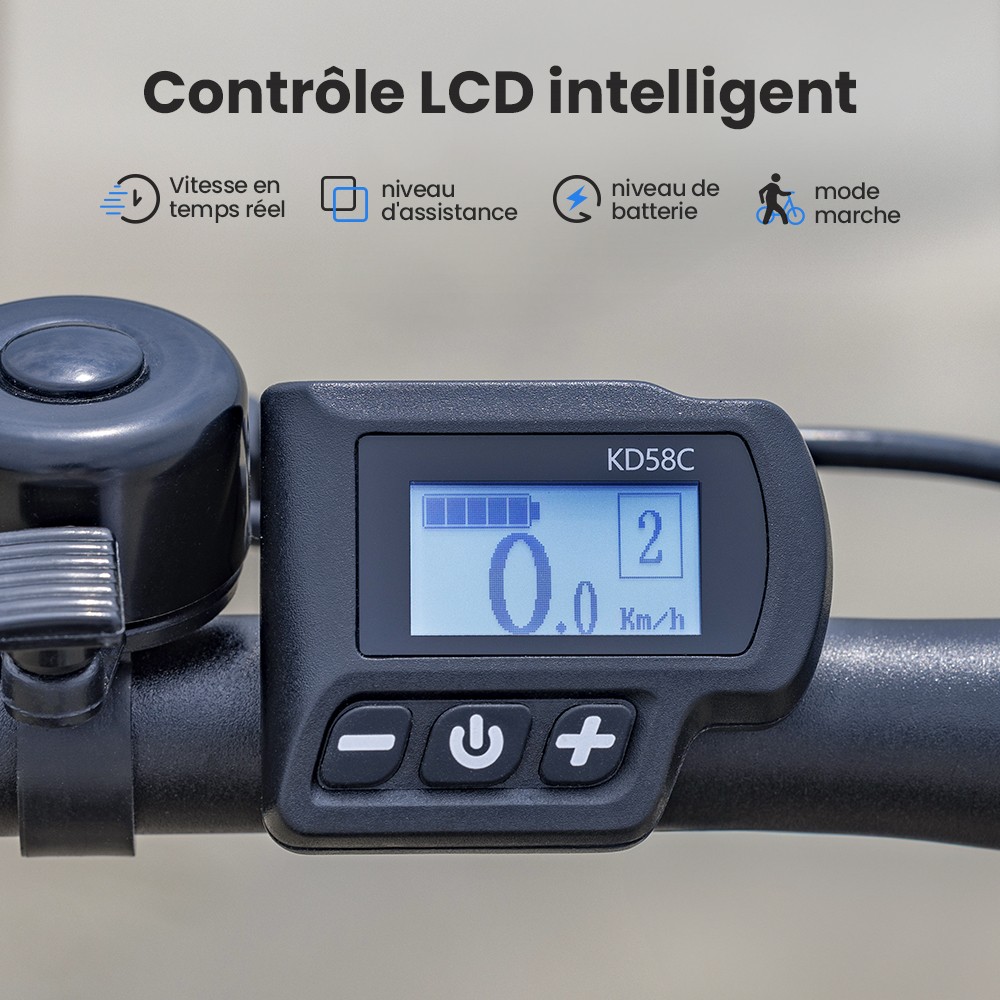 Touroll S1 V&eacute;lo de montagne &eacute;lectrique, avec gros pneu 20