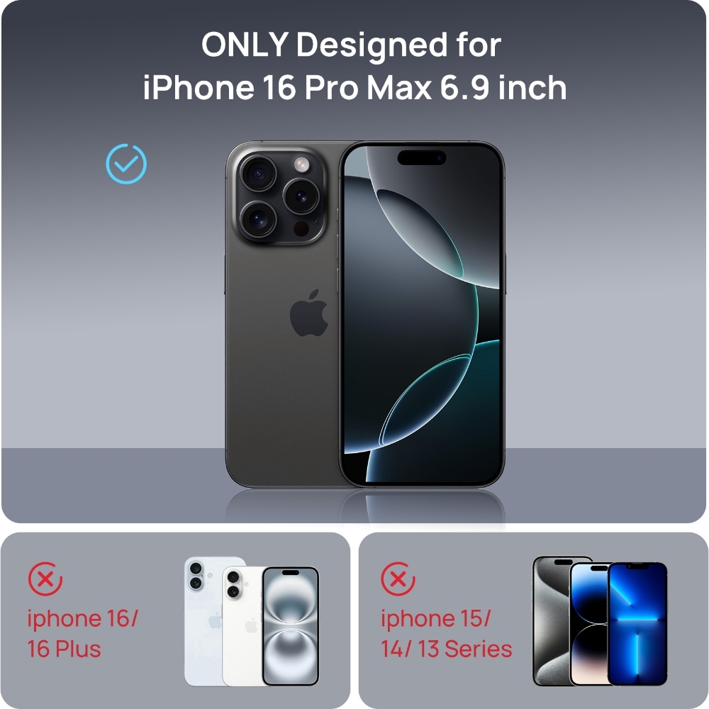 SODI CS03 Phone Ring Stand Case Privacy Screen Protector Set for iPhone16 Pro Max