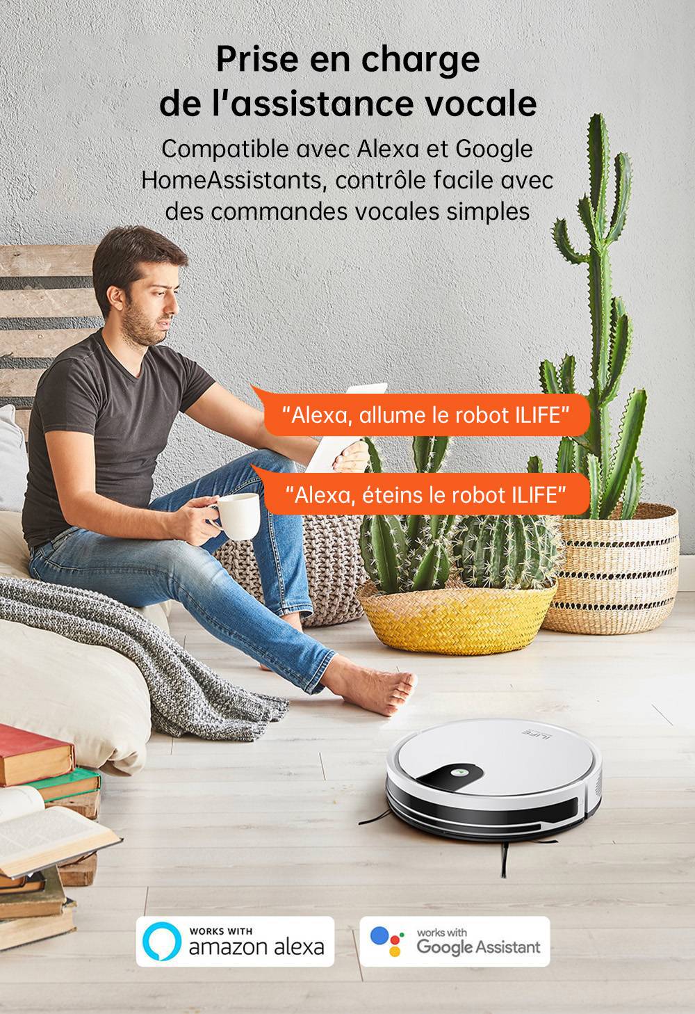 ILIFE G9 Pro robotporszívó, automatikus ürítő dokkolóegységgel, giroszkópos navigációval, 3000 Pa szívóerővel, 100 perc üzemidővel, 2,5 literes porzsákkal, sík/szél/pont/max móddal, Alexa/Google Home támogatással, távirányítóval, fehér