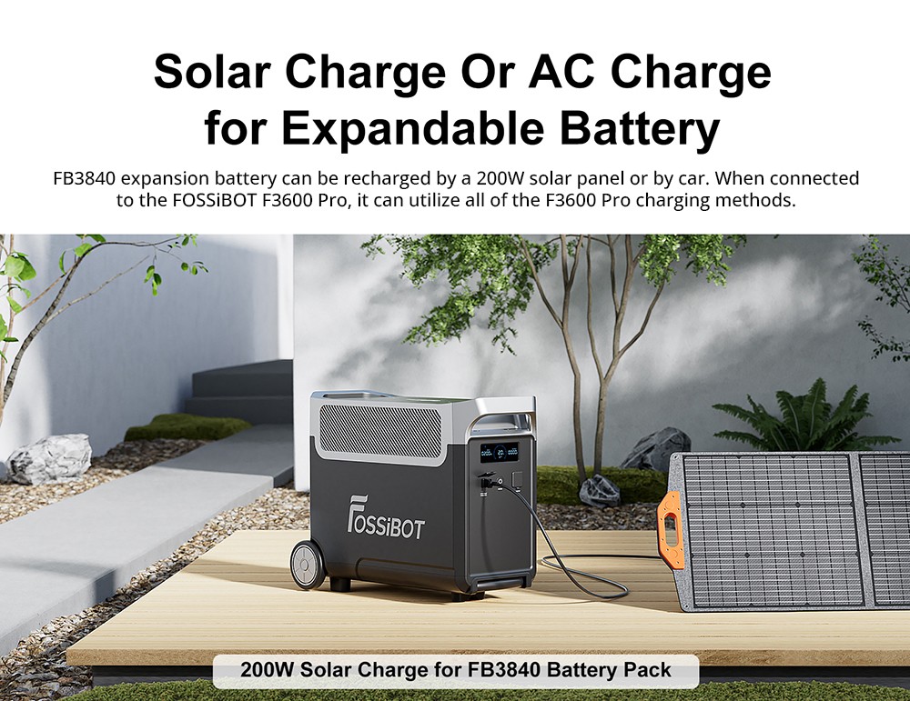 FOSSiBOT FB3840 Zusatzakkupack, 3840Wh LiFePO4 Batteriepack f&uuml;r F3600 Pro