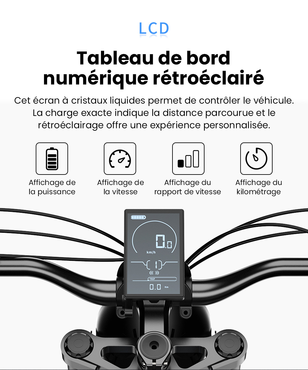 EKXBIKE T1 V&eacute;lo &eacute;lectrique, moteur 1000 W, batterie 48 V 20 Ah, pneu large 20 x 4 pouces, vitesse maximale 50 km/h, autonomie 100 km, freins &agrave; disque, amortisseur hydraulique, Shimano 7 vitesses
