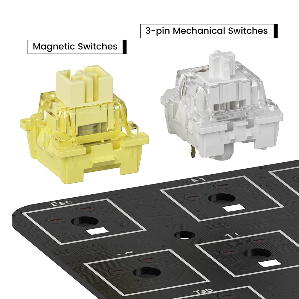 Akko MOD007B-HE Cream Yellow Magnetic Switch Mechanical Keyboard - Black