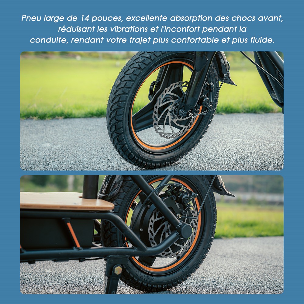 (Version am&eacute;lior&eacute;e) Trottinette &eacute;lectrique KuKirin C1 Pro, moteur 500 W, batterie 48 V 26 Ah, pneu pneumatique 14 pouces, vitesse maximale 45 km, autonomie 100 km, pliage en un clic, si&egrave;ge arri&egrave;re et panier de rangement avant, r&eacute;troviseur