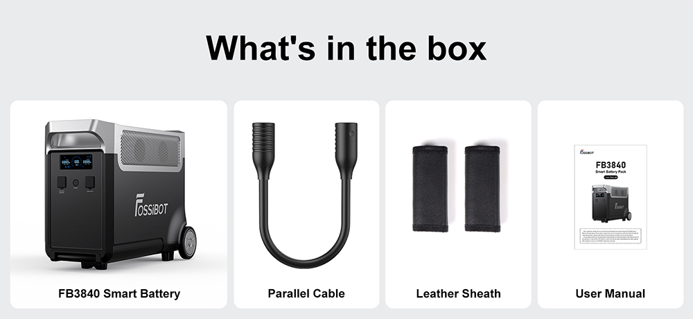 FOSSiBOT FB3840 Zusatzakkupack, 3840Wh LiFePO4 Batteriepack f&uuml;r F3600 Pro