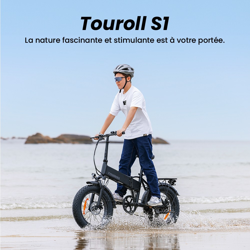 Touroll S1 V&eacute;lo de montagne &eacute;lectrique, avec gros pneu 20