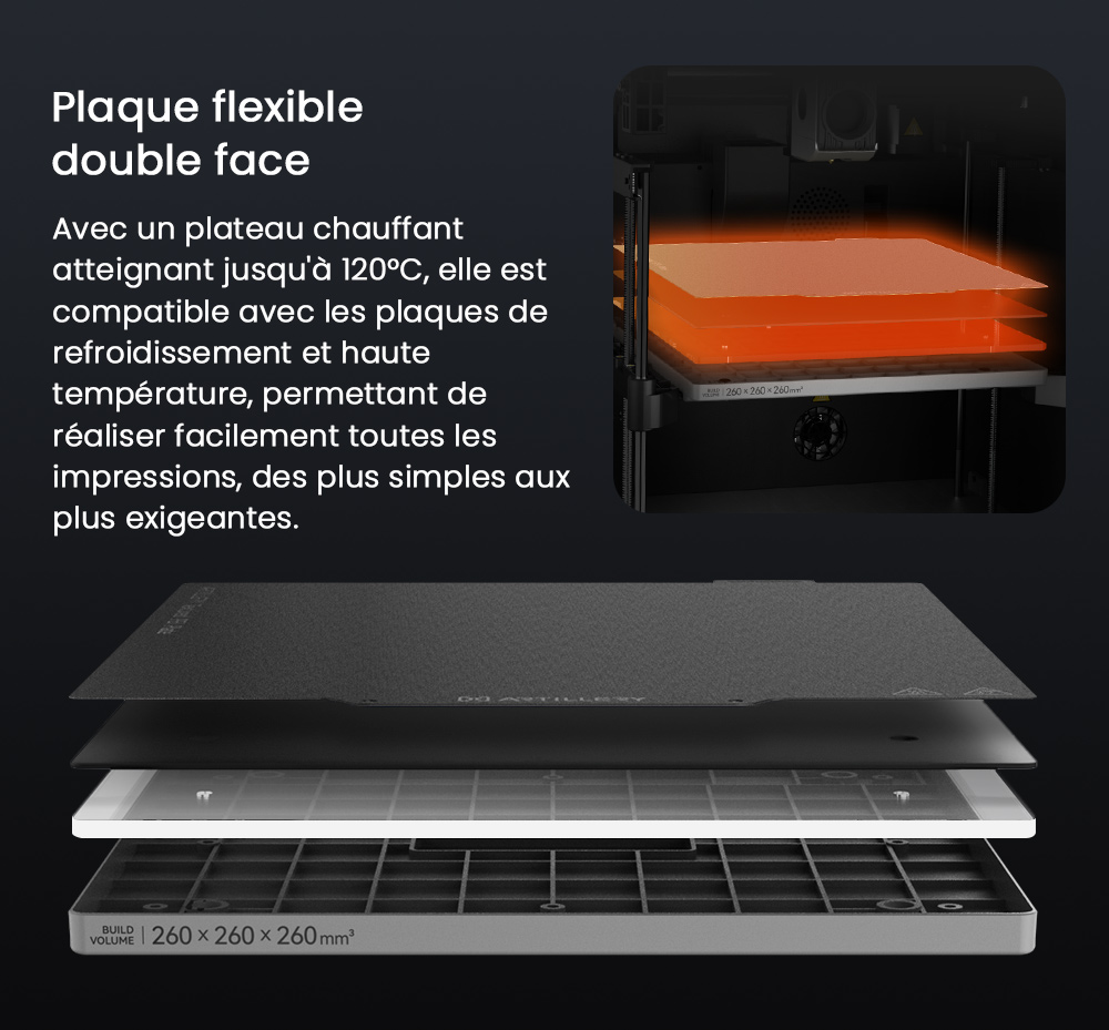 Artillery M1 Pro Imprimante 3D, 600 mm/s, mise &agrave; niveau automatique, cadre en aluminium, Wi-Fi / WLAN, 260*260*260mm