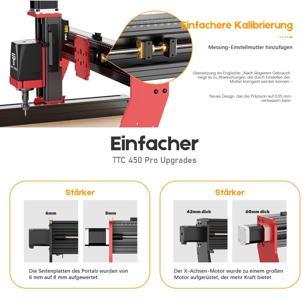 TWO TREES TTC450 Pro CNC Fr&auml;smaschine + Staubsauger