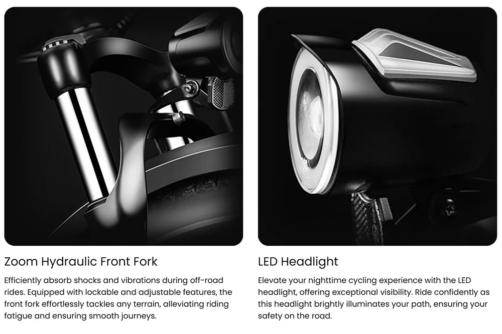 Magicycle Cruiser Pro Step-thru Electric Bike, 750W Motor, 52V 20Ah Battery, 26*4 inch Fat Tires, 28mph Max Speed, 100 Miles Range, Hydraulic Disc Brake, Hydraulic Suspension Front Fork, Shimano 7 speed - Blue