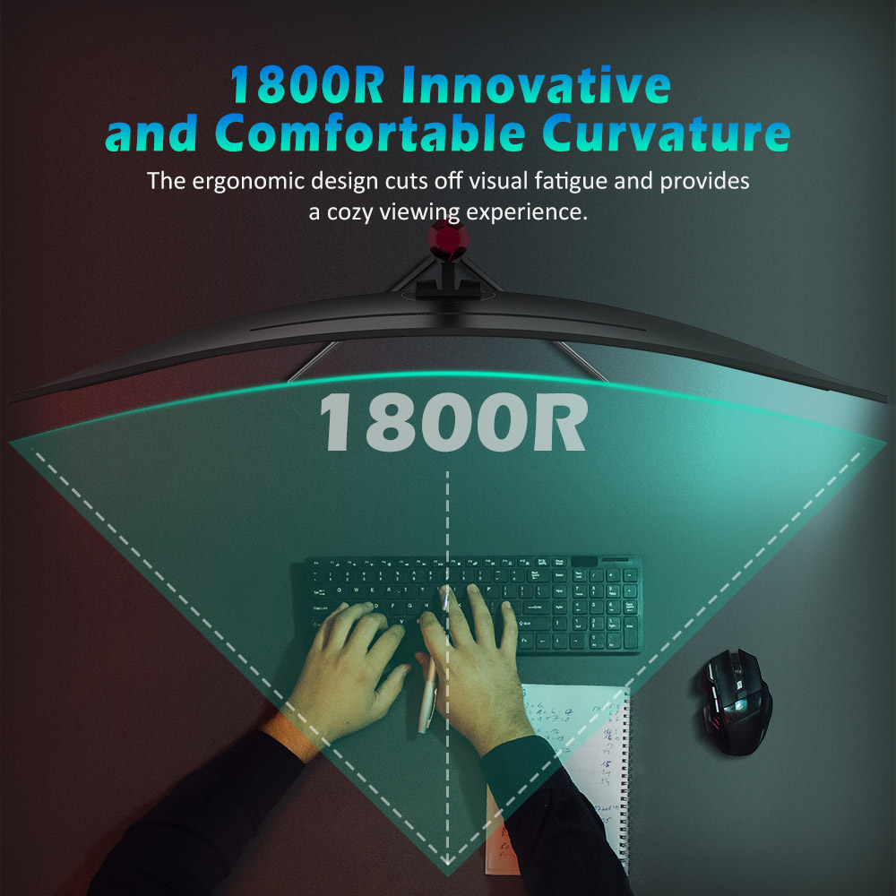 TITAN ARMY C49SHC Moniteur de jeu, 49 pouces, panneau CSOT HVA 38401080, &eacute;cran incurv&eacute; surdimensionn&eacute; 32:9, taux de rafra&icirc;chissement &eacute;lev&eacute; de 144 Hz, &eacute;cran partag&eacute; PIP/PBP intelligent, Adaptive-Sync, 1HDMI 2.0 1DP 1.4 1USB-C complet 1USB-B 2USB-A, charge invers&eacute;e 65 W