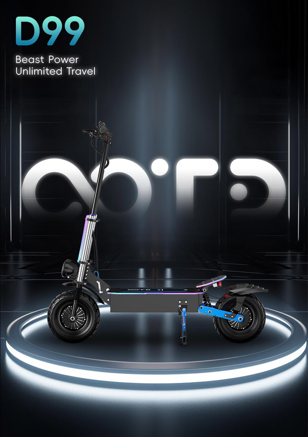 OOTD D99 Offroad Elektroroller 3000W * 2 Motoren 85 km/h Max Geschwindigkeit 13 Zoll pneumatische Road Reifen 60V 42Ah Batterie 100 km