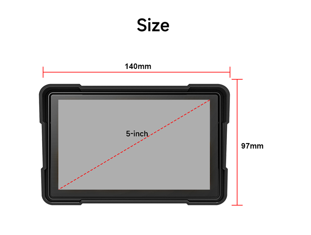 SJ5005 5inch Motorcycle Carplay, 2.5D IPS HD Screen (1024*600), IPX6 Waterproof, Built-in DVR Camera, GPS Tracking, Bluetooth 5.0, TF Card Playback