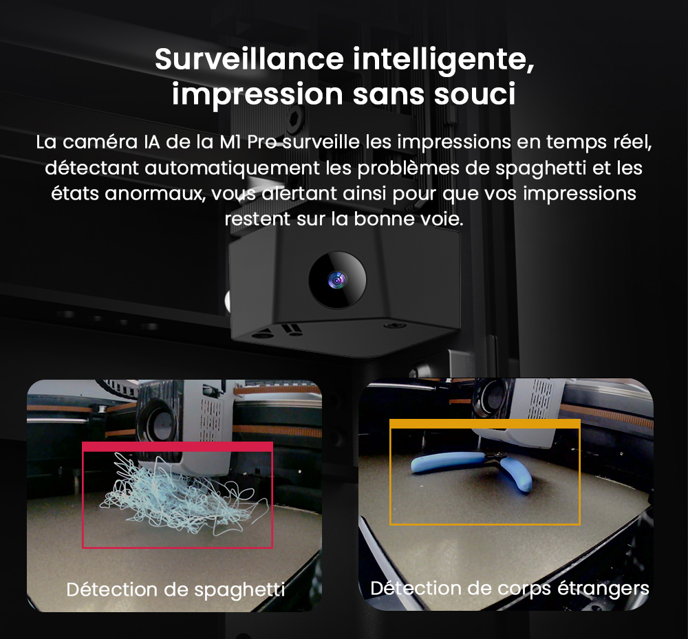 Artillery M1 Pro Imprimante 3D, 600 mm/s, mise &agrave; niveau automatique, cadre en aluminium, Wi-Fi / WLAN, 260*260*260mm