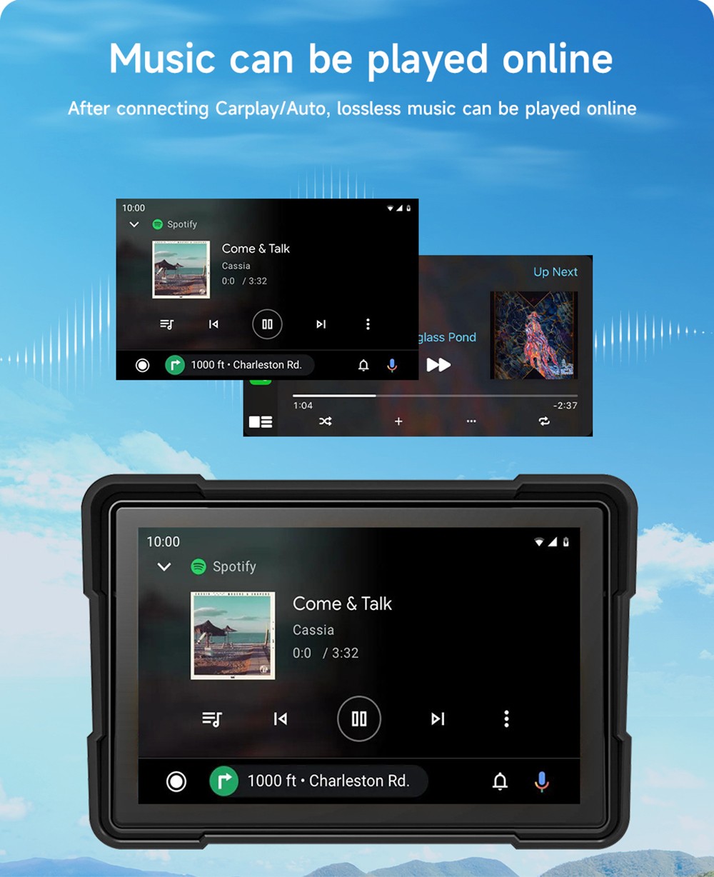 SJ5005 5inch Motorcycle Carplay, 2.5D IPS HD Screen (1024*600), IPX6 Waterproof, Built-in DVR Camera, GPS Tracking, Bluetooth 5.0, TF Card Playback