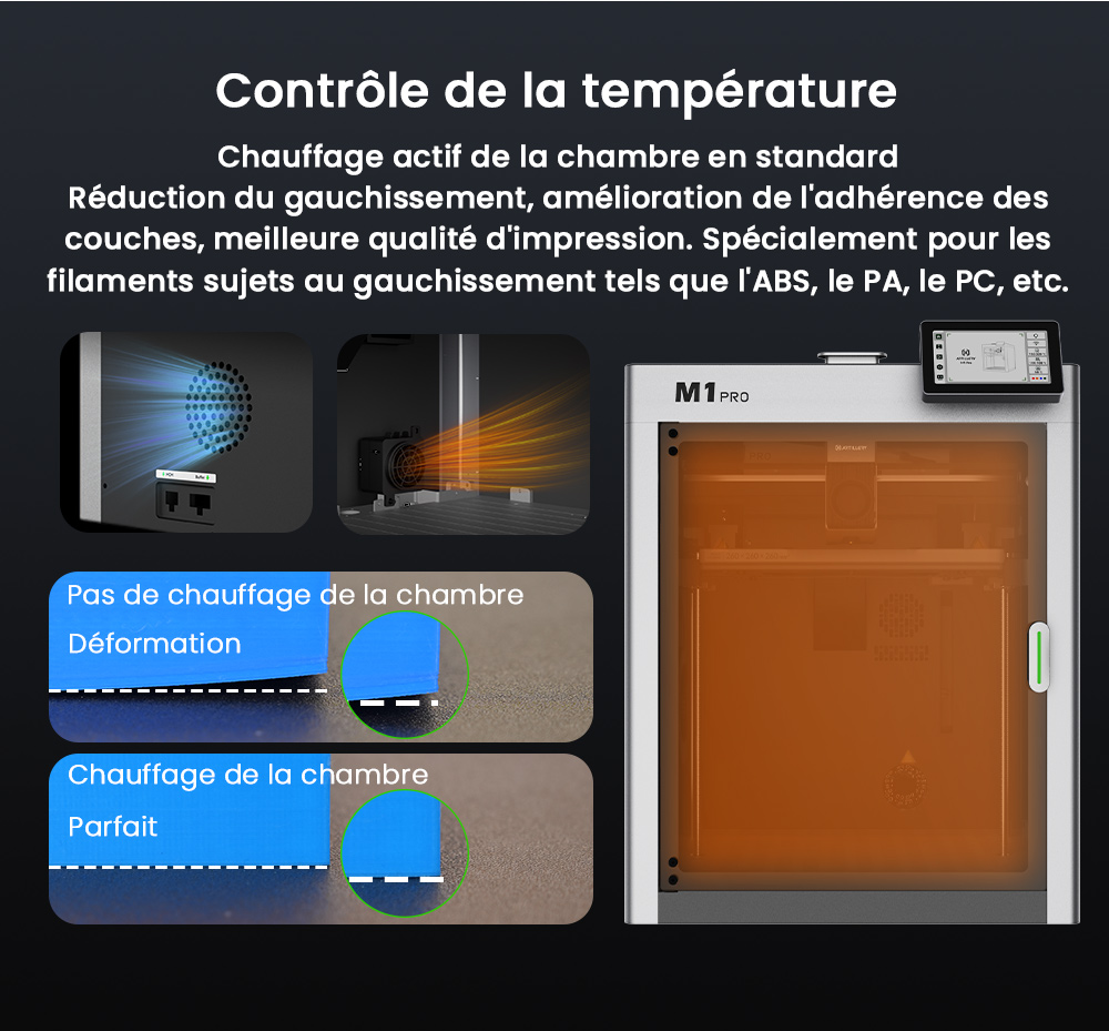 Artillery M1 Pro Imprimante 3D, 600 mm/s, mise &agrave; niveau automatique, cadre en aluminium, Wi-Fi / WLAN, 260*260*260mm