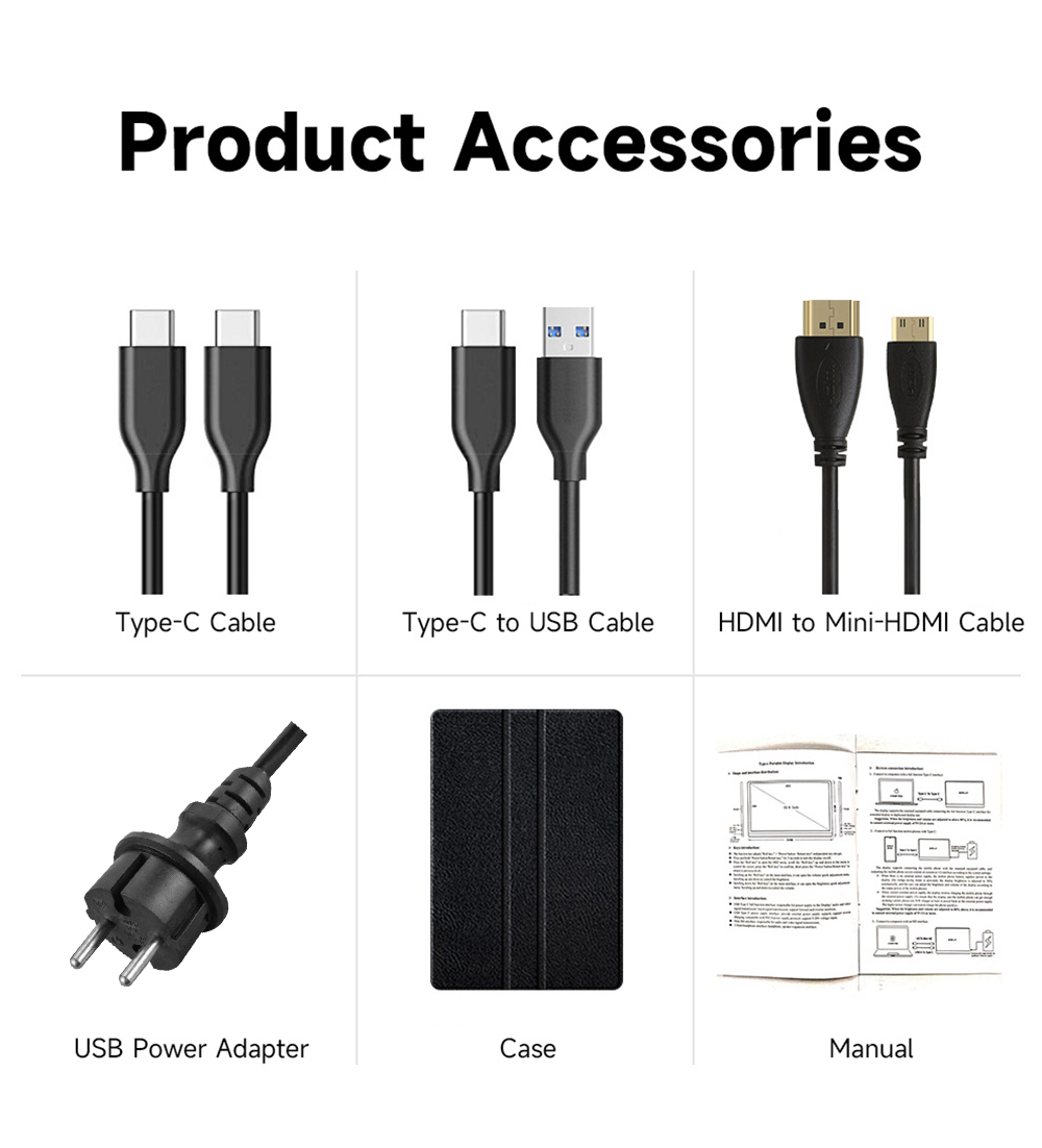 AOSIMAN S156FPC Portable Monitor, 15.6 inch 1920*1080P Screen, 178&deg; Viewing Angle, 1200:1 Contrast Ratio, Built-in Dual Speakers, Compatible with PS3/4/5, Switch, Xbox, Phone, Laptop