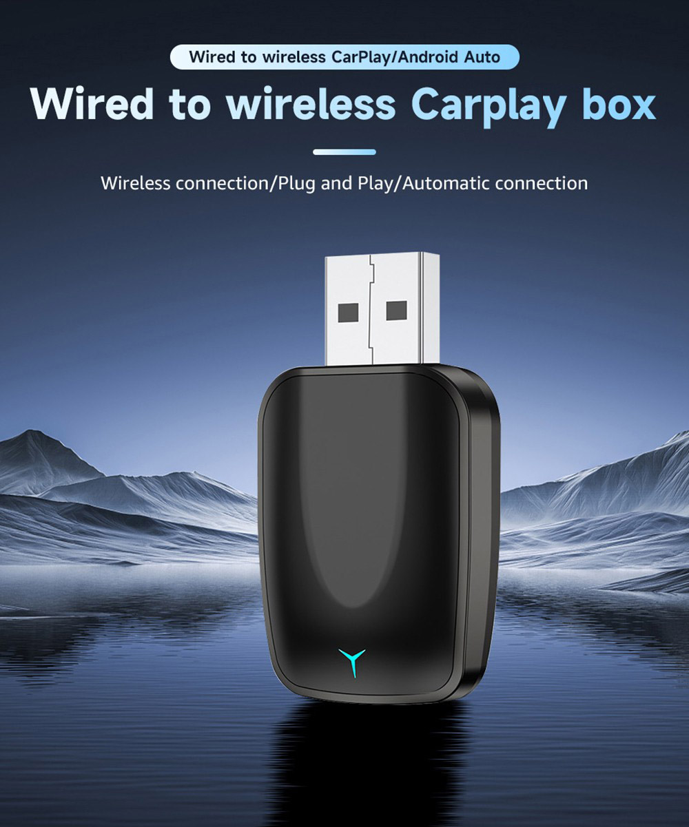 AB051E Wireless Carplay Adapter, Plug & Play Android Auto Box, Supports Split Screen/Voice Control/Navigation, Bluetooth 5.2 & WiFi 4