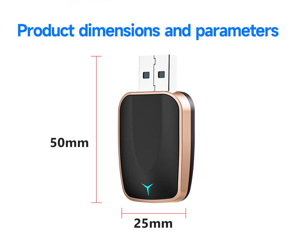 AB051E Wireless Carplay Adapter, Plug & Play Android Auto Box, Supports Split Screen/Voice Control/Navigation, Bluetooth 5.2 & Dual-Band WiFi, Golden