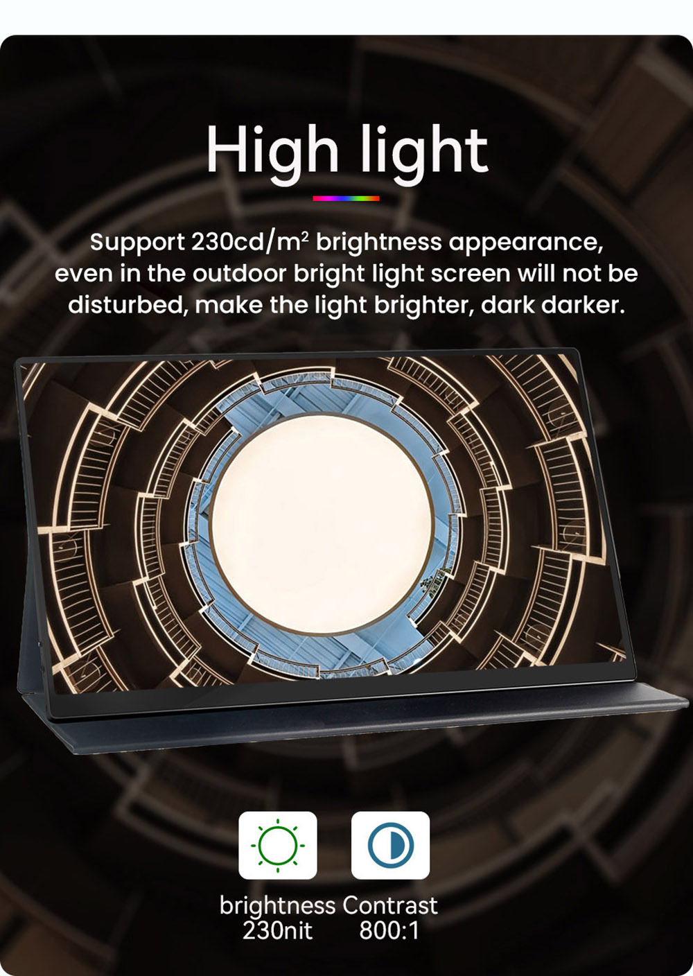 AOSIMAN 156FCT Portable Monitor, 15.6 inch 1920*1080 Touchscreen, 178&deg; Viewing Angle, Built-in Speakers, 2*Type-C, 1*Mini HDMI, 1*Headset