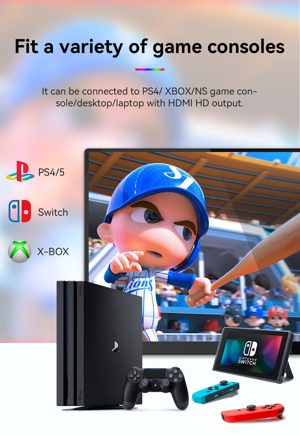 AOSIMAN 156FCT Portable Monitor, 15.6 inch 1920*1080 Touchscreen, 178&deg; Viewing Angle, Built-in Speakers, 2*Type-C, 1*Mini HDMI, 1*Headset