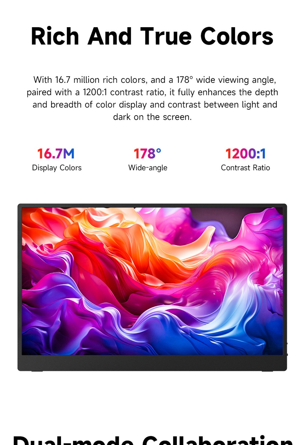 AOSIMAN S156FPC Portable Monitor, 15.6 inch 1920*1080P Screen, 178&deg; Viewing Angle, 1200:1 Contrast Ratio, Built-in Dual Speakers, Compatible with PS3/4/5, Switch, Xbox, Phone, Laptop