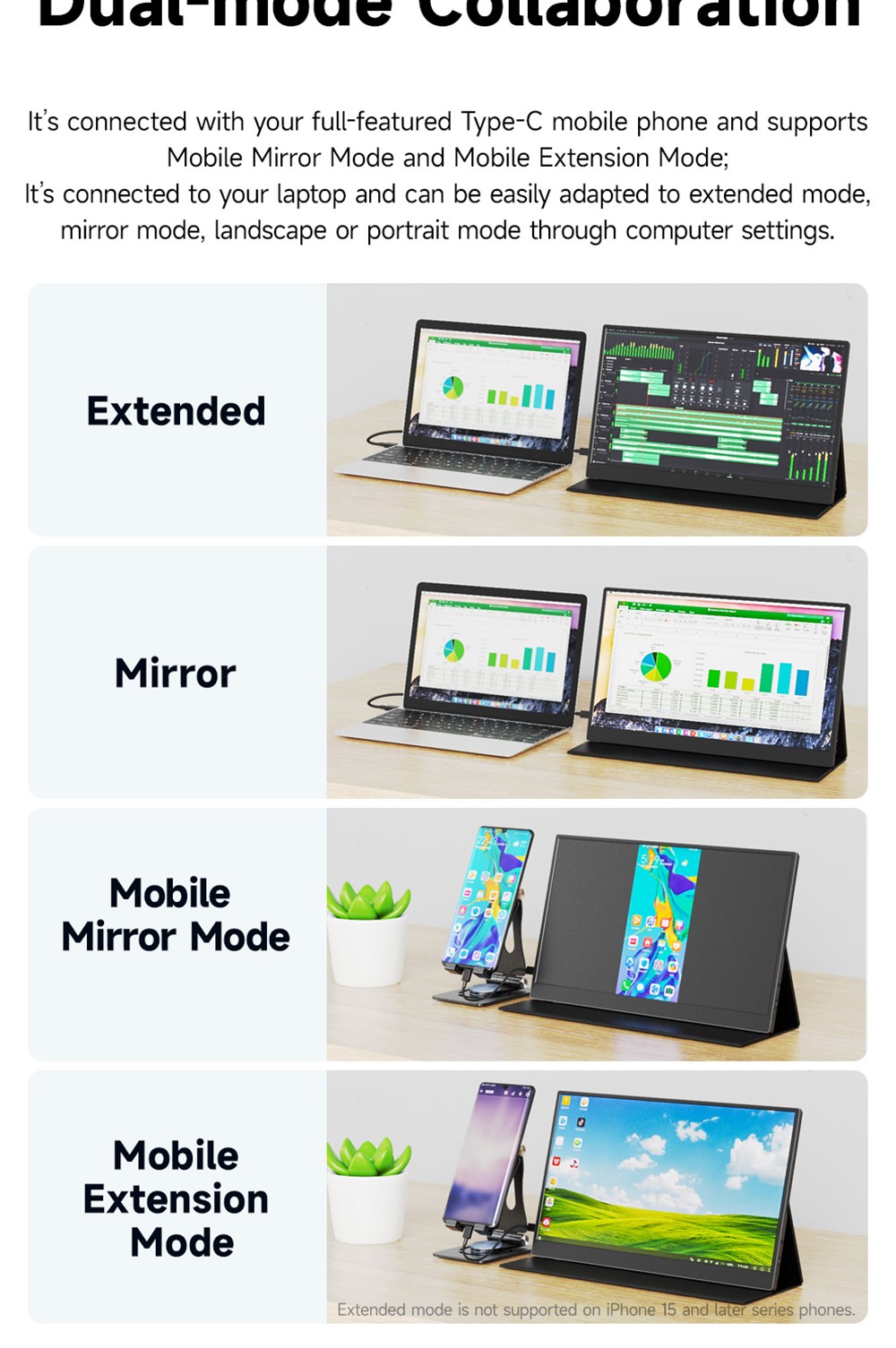AOSIMAN S156FPC Portable Monitor, 15.6 inch 1920*1080P Screen, 178&deg; Viewing Angle, 1200:1 Contrast Ratio, Built-in Dual Speakers, Compatible with PS3/4/5, Switch, Xbox, Phone, Laptop