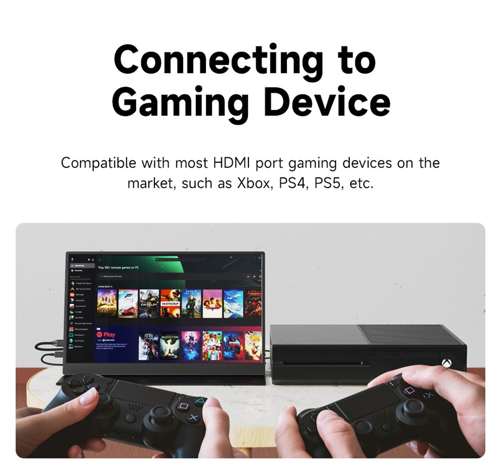 AOSIMAN S156FPC Portable Monitor, 15.6 inch 1920*1080P Screen, 178&deg; Viewing Angle, 1200:1 Contrast Ratio, Built-in Dual Speakers, Compatible with PS3/4/5, Switch, Xbox, Phone, Laptop