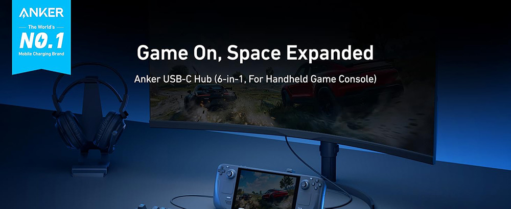 Anker A83S1 6-in-1 USB-C Hub Docking Station, 4K@60Hz HDMI, 1Gbps Ethernet, 2*USB-A, 1*USB-C, 100W Fast Charging