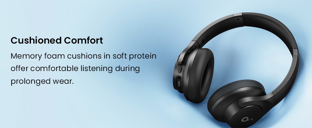 Anker Soundcore Q20i Hybrid ANC Headphones, 40 Hours Playtime (ANC on), Hi-Res Audio, Transparency Mode - Black