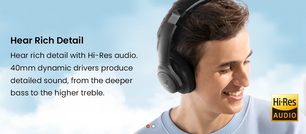 Anker Soundcore Q20i Hybrid ANC Headphones, 40 Hours Playtime (ANC on), Hi-Res Audio, Transparency Mode - White