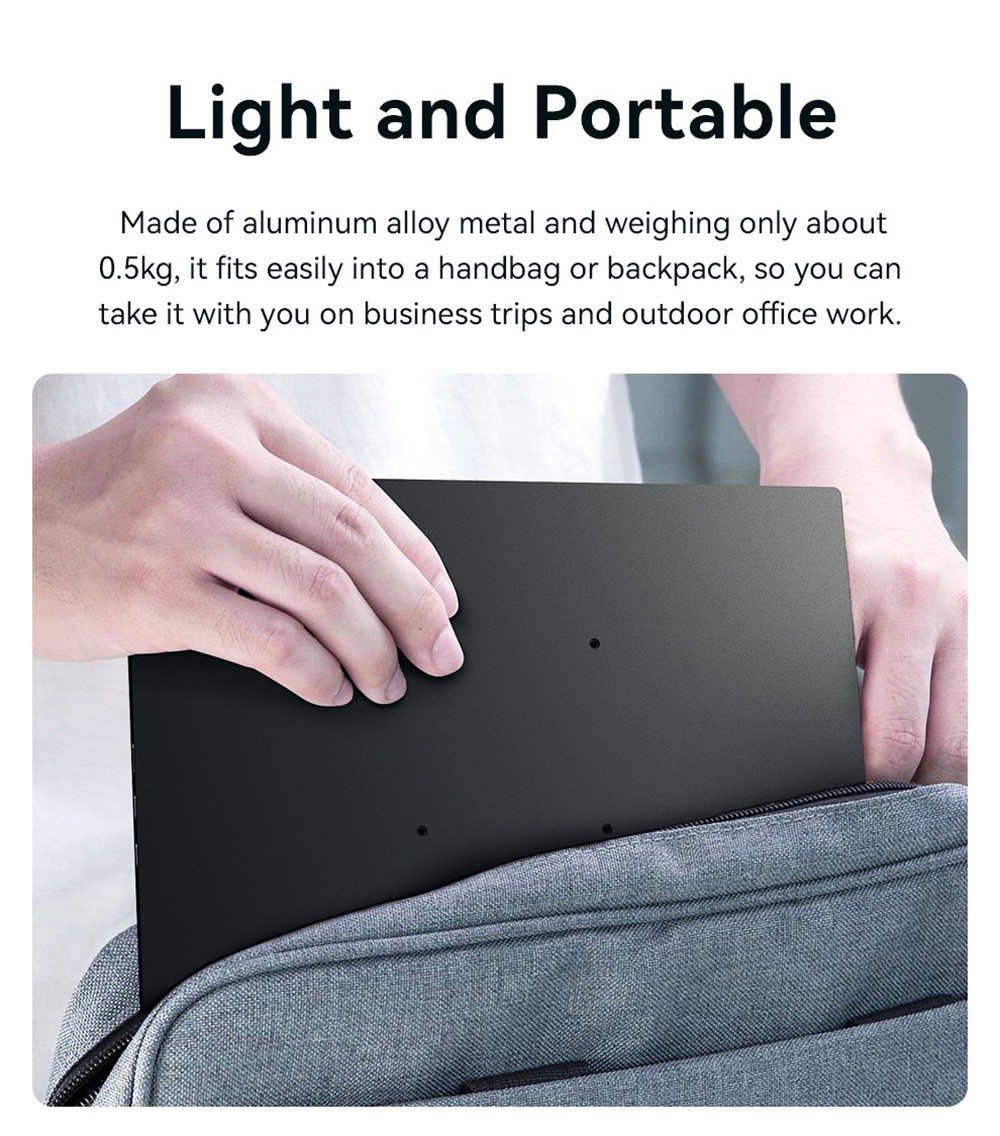 AOSIMAN P134UCC 13.4 inch Portable Monitor, 3840*2400 IPS Screen, 60Hz Refresh Rate, 100% sRGB, 1W*2 Speakers, Anti-blue Light, FreeSync