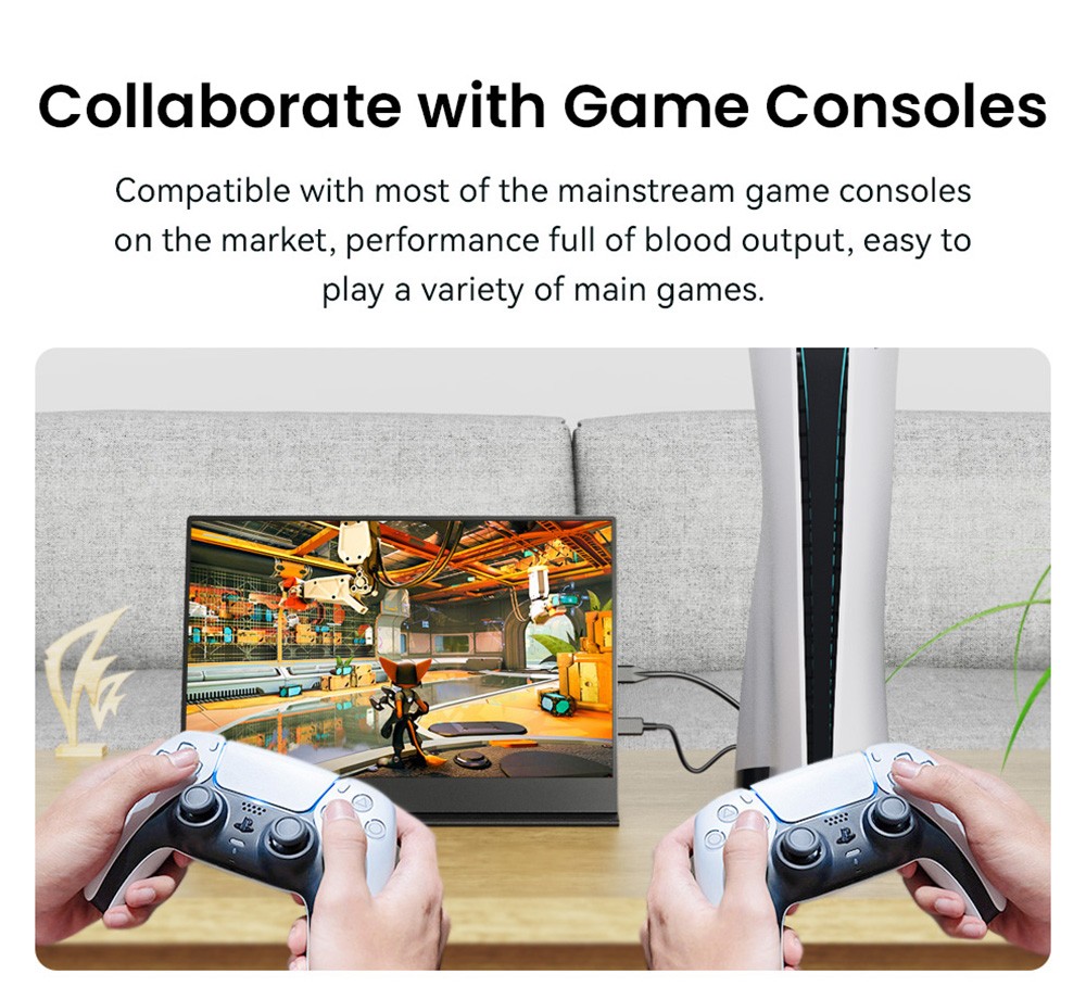 AOSIMAN P134UCC 13.4 inch Portable Monitor, 3840*2400 IPS Screen, 60Hz Refresh Rate, 100% sRGB, 1W*2 Speakers, Anti-blue Light, FreeSync